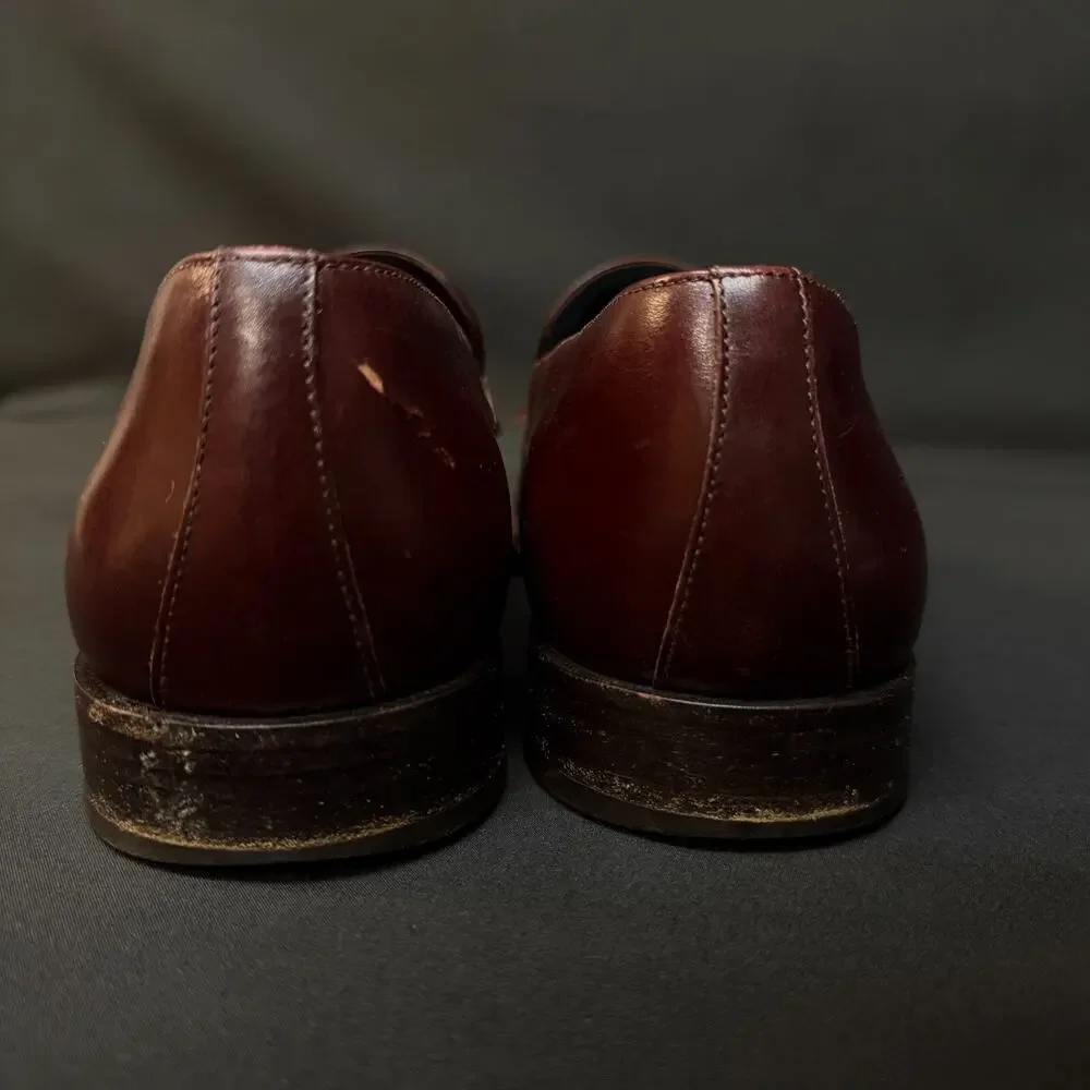 Men's Salvatore Ferragamo burgundy Kiltie Tasseled Loafers Size 9.5 uh25938 g 25